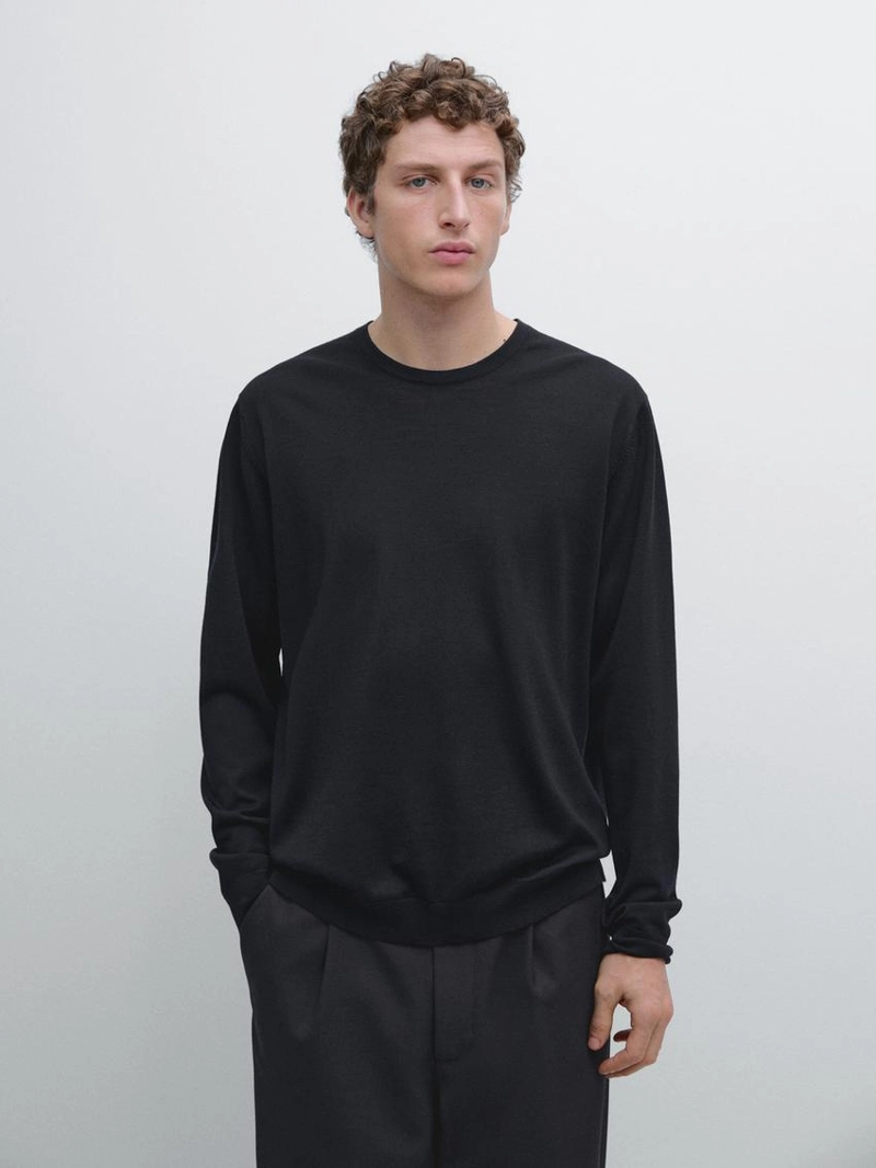 Трикотажный свитер из мериносовой шерсти