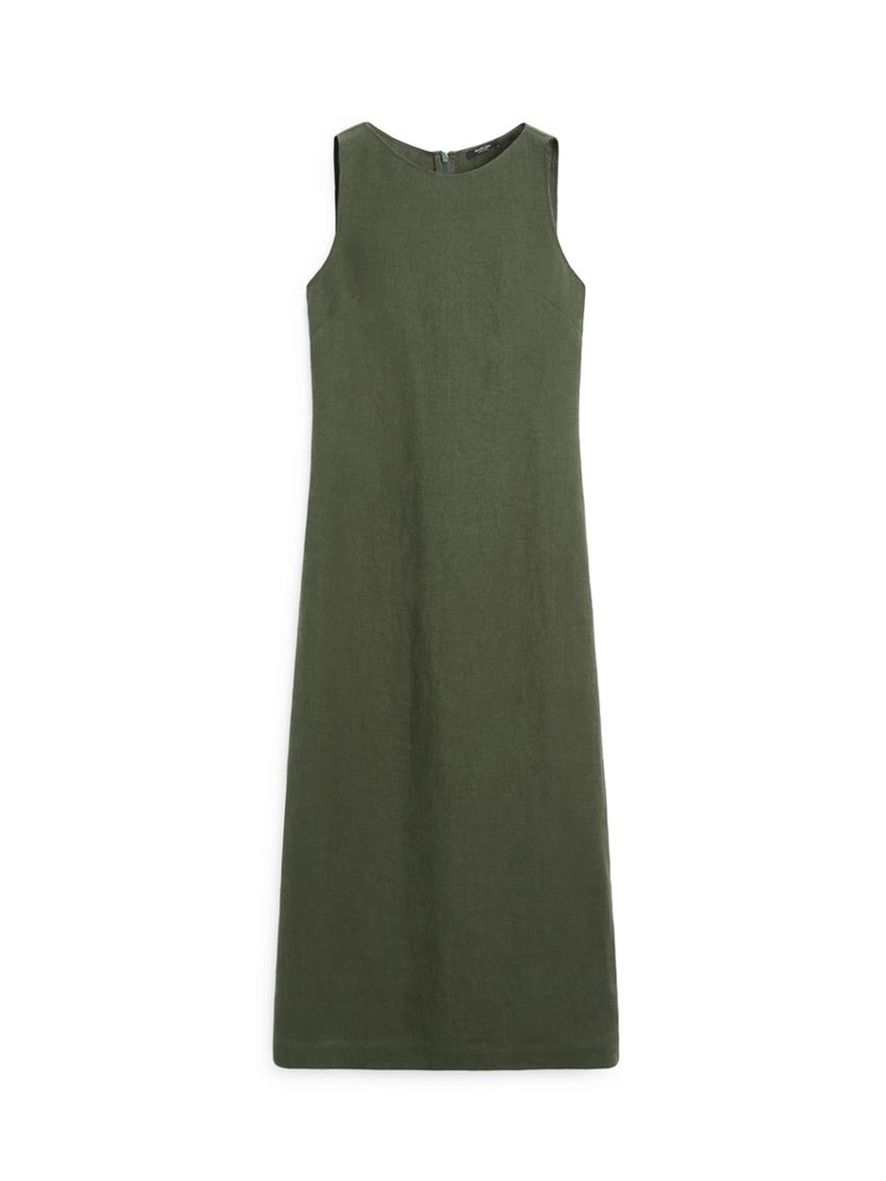 Длинное льняное платье