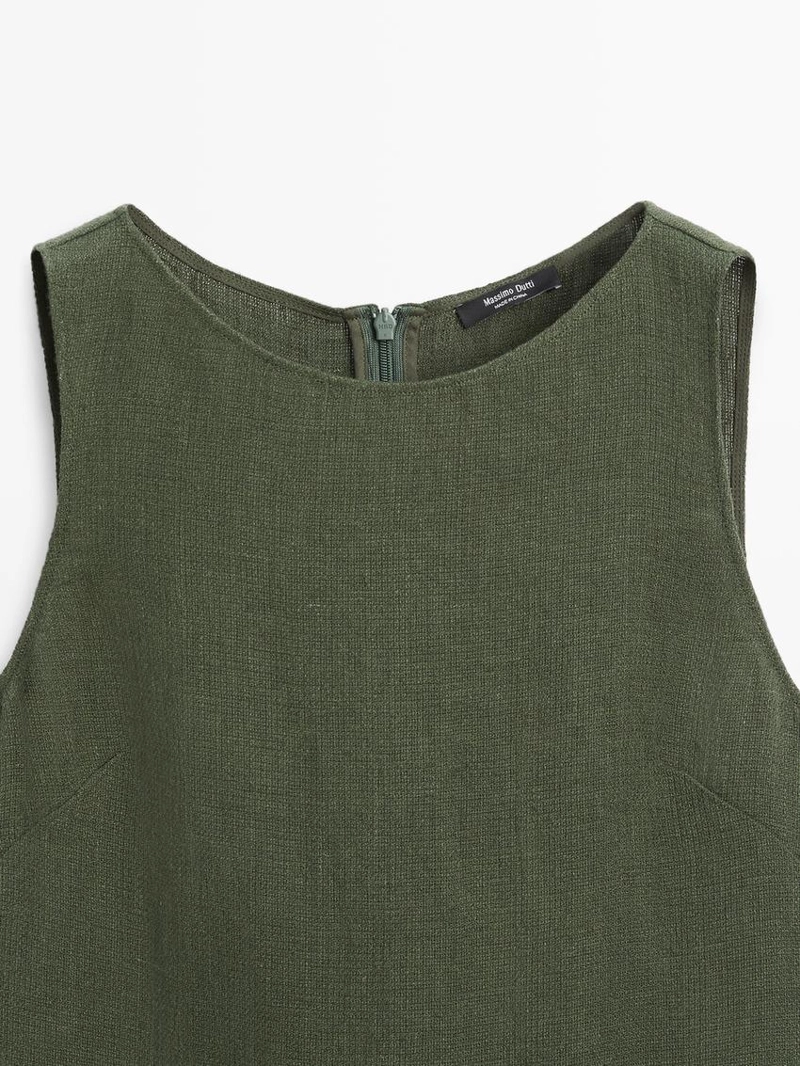 Длинное льняное платье