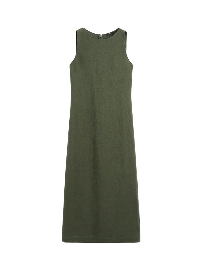 Длинное льняное платье