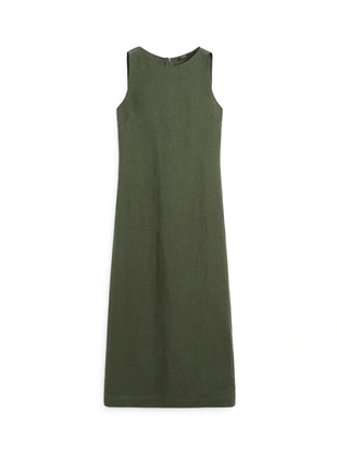 Длинное льняное платье- Заказать в России