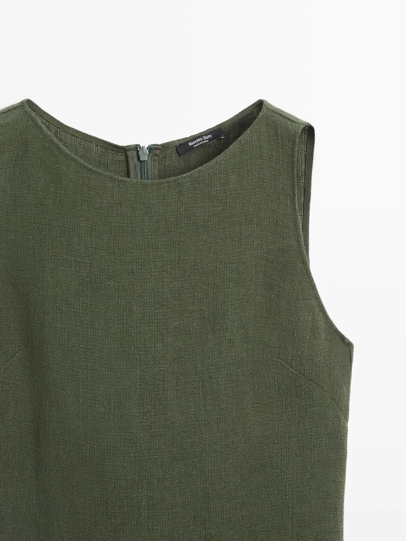 Длинное льняное платье