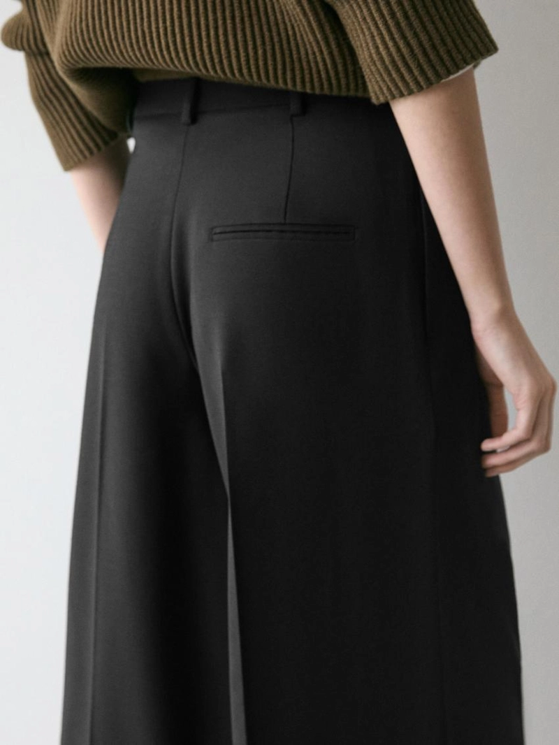 Брюки с линией ластовицы из текстиля с эффектом плиссировки