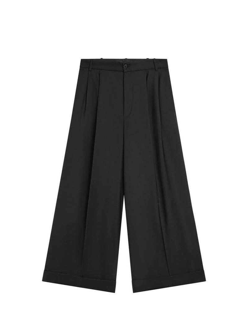 Брюки с линией ластовицы из текстиля с эффектом плиссировки