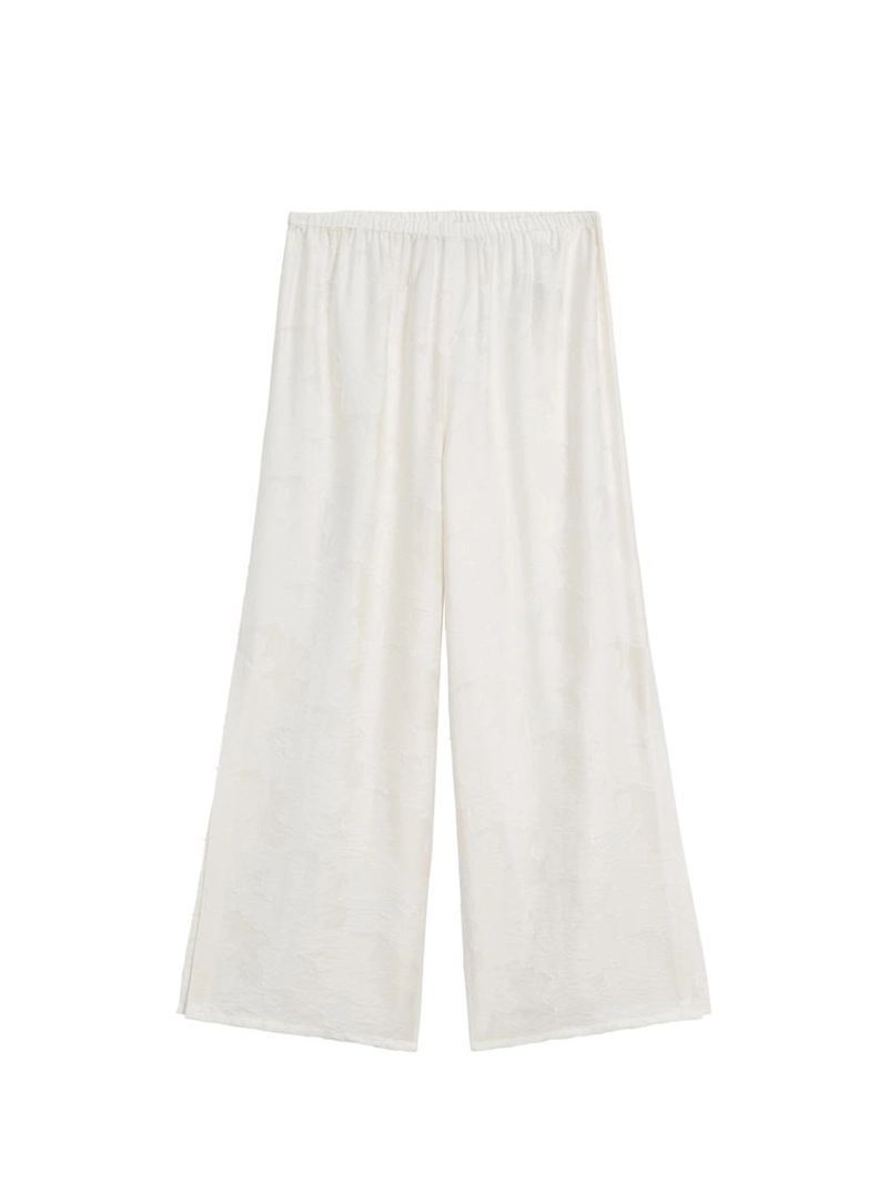 Широкие брюки из текстильной ткани со вставкой