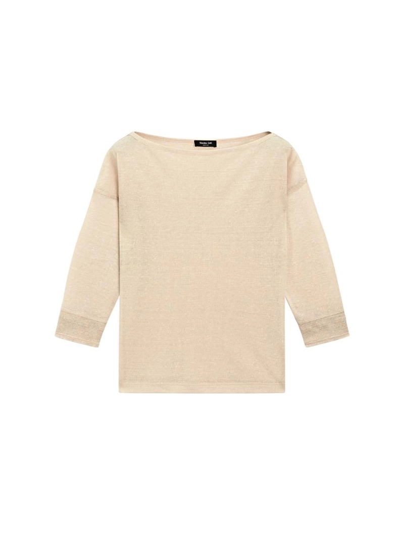 Футболка из легкой шерстяно-леновой смеси