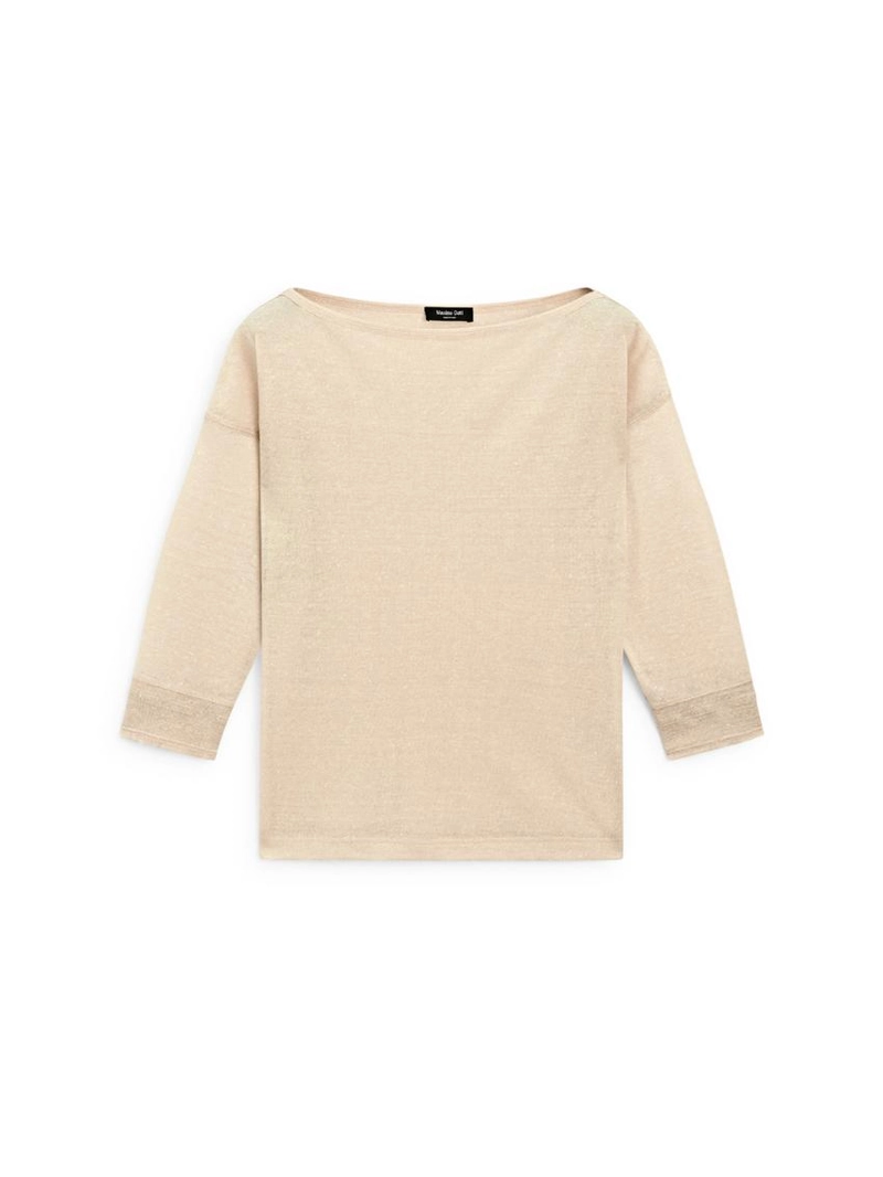 Футболка из легкой шерстяно-леновой смеси