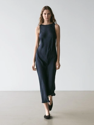 Платье миди с плавным падением- Заказать в России