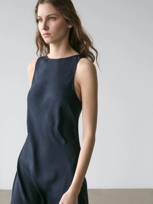 Платье миди с плавным падением- Заказать в России