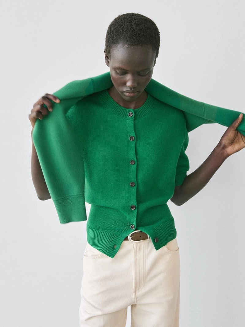 Кардиган из хлопкового микса с короткими рукавами