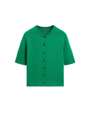 Кардиган из хлопкового микса с короткими рукавами- Заказать в России