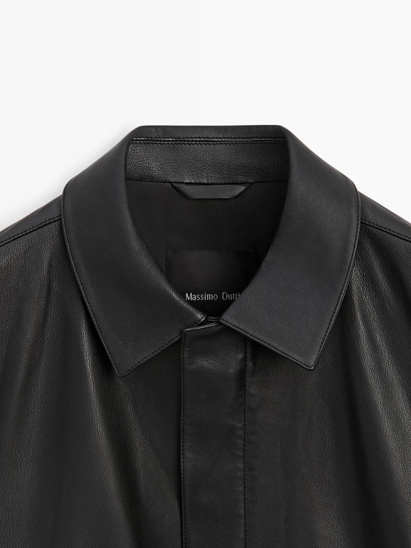 Кожаная куртка из овечьей кожи с карманами