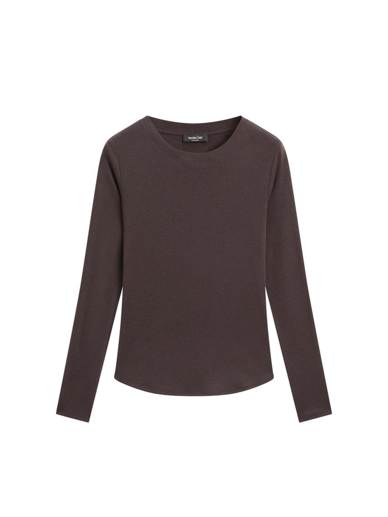 Футболка из хлопково-вискозного микса с длинным рукавом