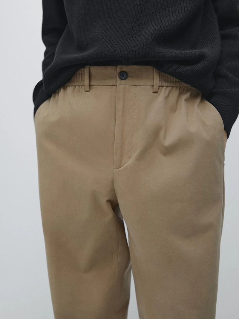 Брюки из хлопкового смесового материала в стиле джоггер