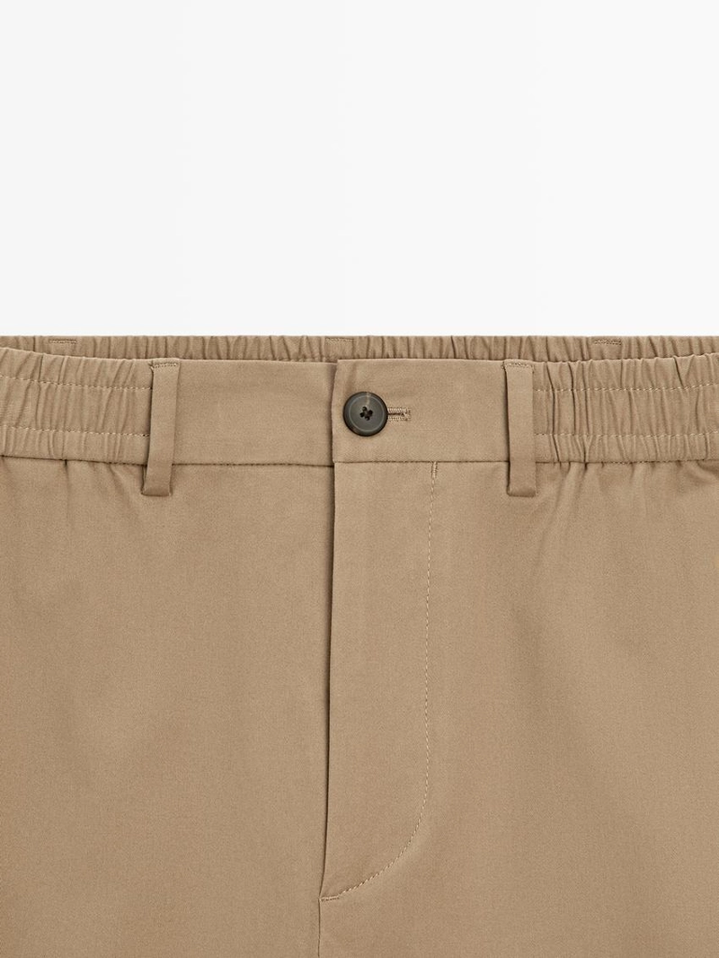 Брюки из хлопкового смесового материала в стиле джоггер