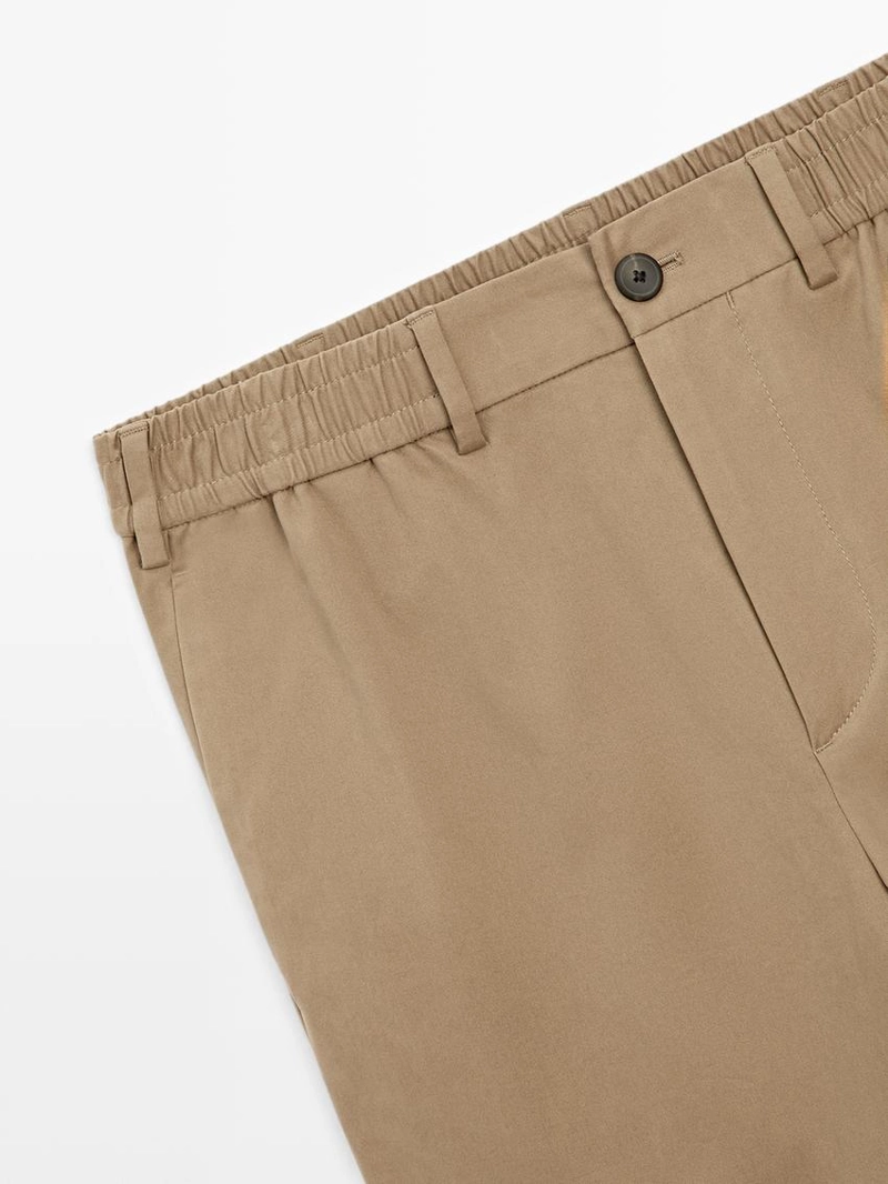 Брюки из хлопкового смесового материала в стиле джоггер