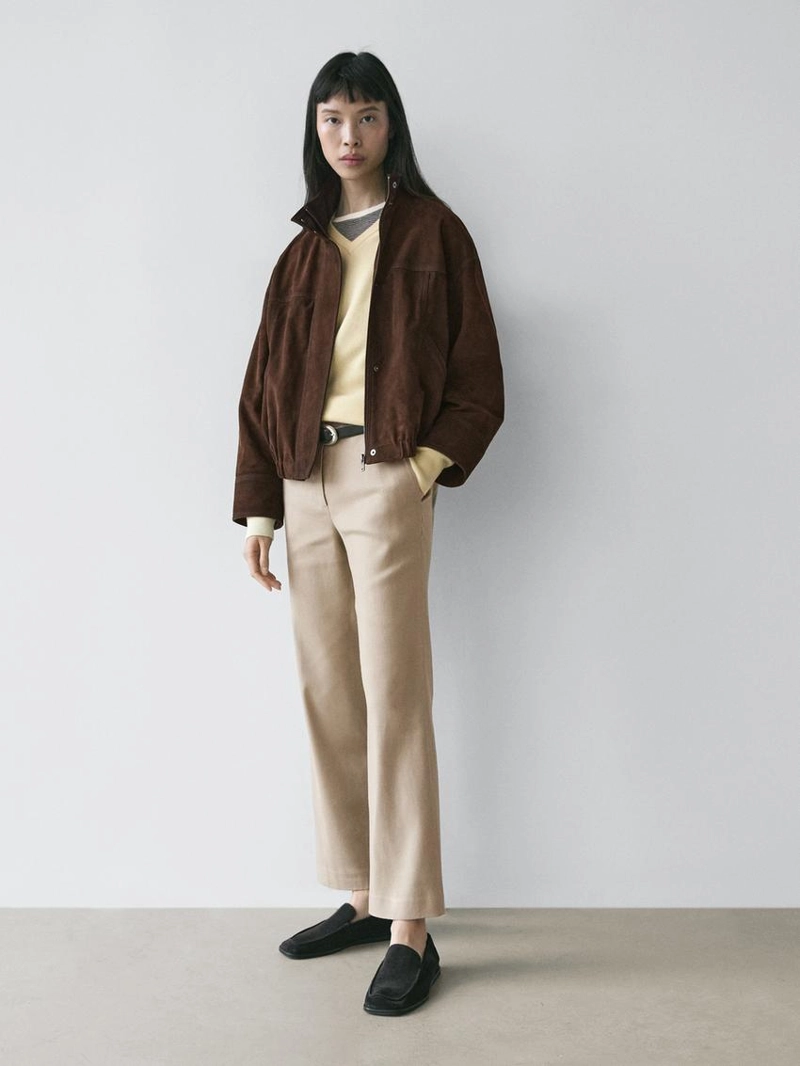 Брюки прямого кроя из льняно-вискозной ткани