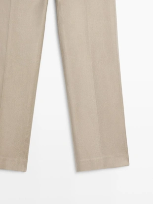 Брюки прямого кроя из льняно-вискозной ткани- Заказать в России