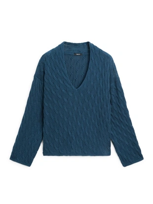 Свитер из смесовой хлопковой пряжи с узловыми деталями- Заказать в России