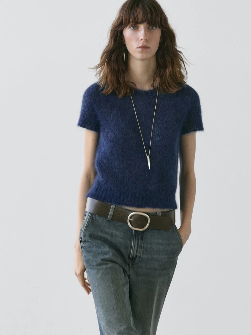 Свитер с коротким рукавом из альпаки