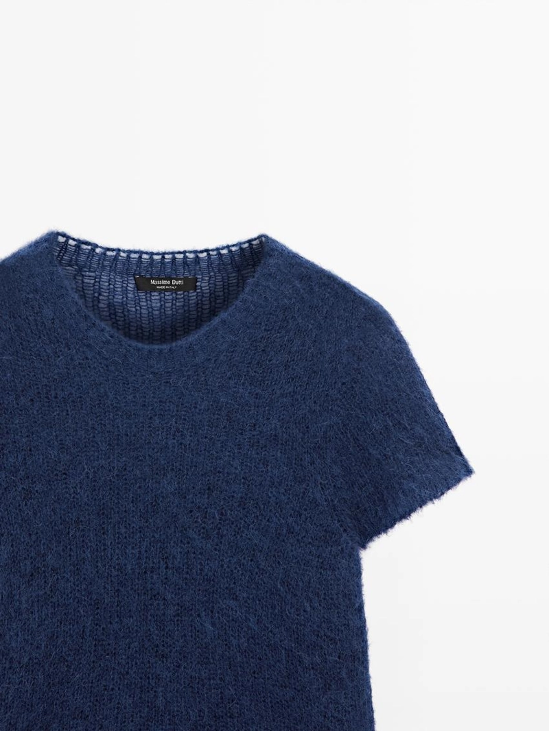 Свитер с коротким рукавом из альпаки