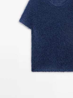 Свитер с коротким рукавом из альпаки- Заказать в России