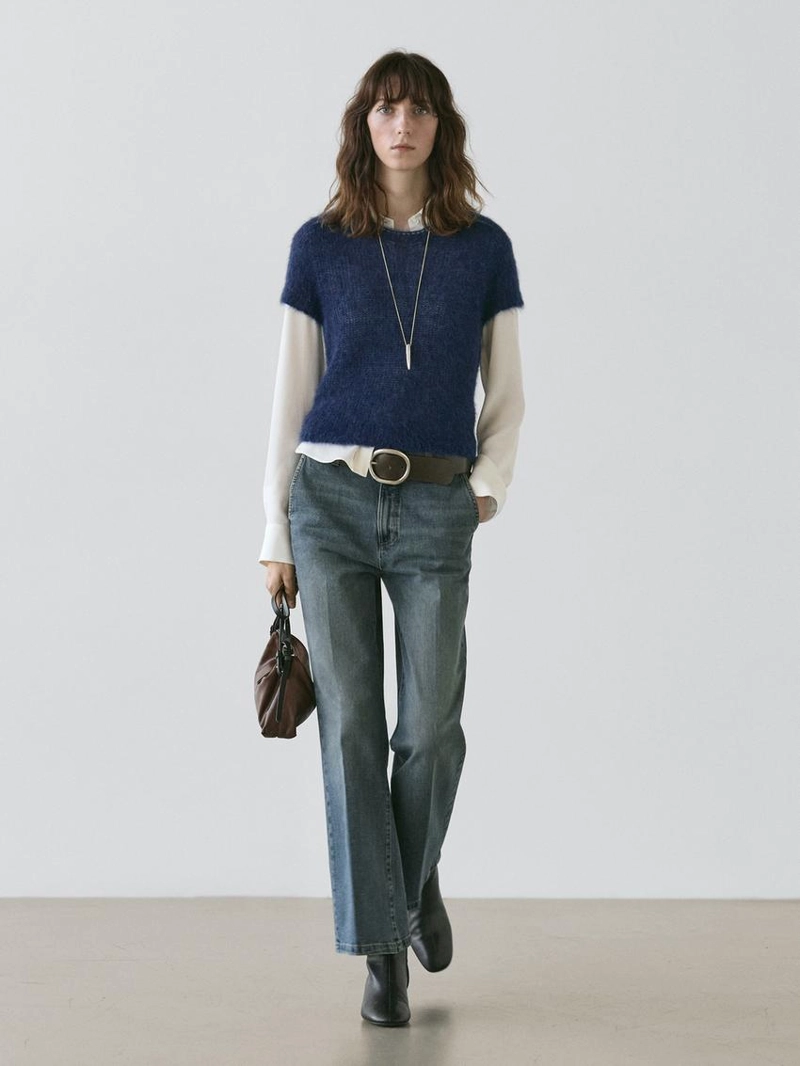 Свитер с коротким рукавом из альпаки