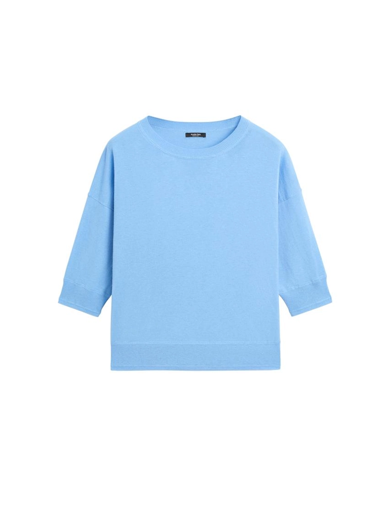 Свитер с коротким рукавом из смесового хлопка