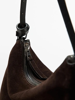 Сумочка из замши с разделением- Заказать в России