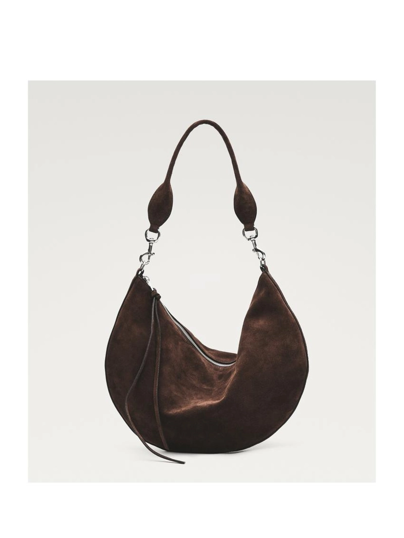 Сумка полумесяц из разделанной кожи