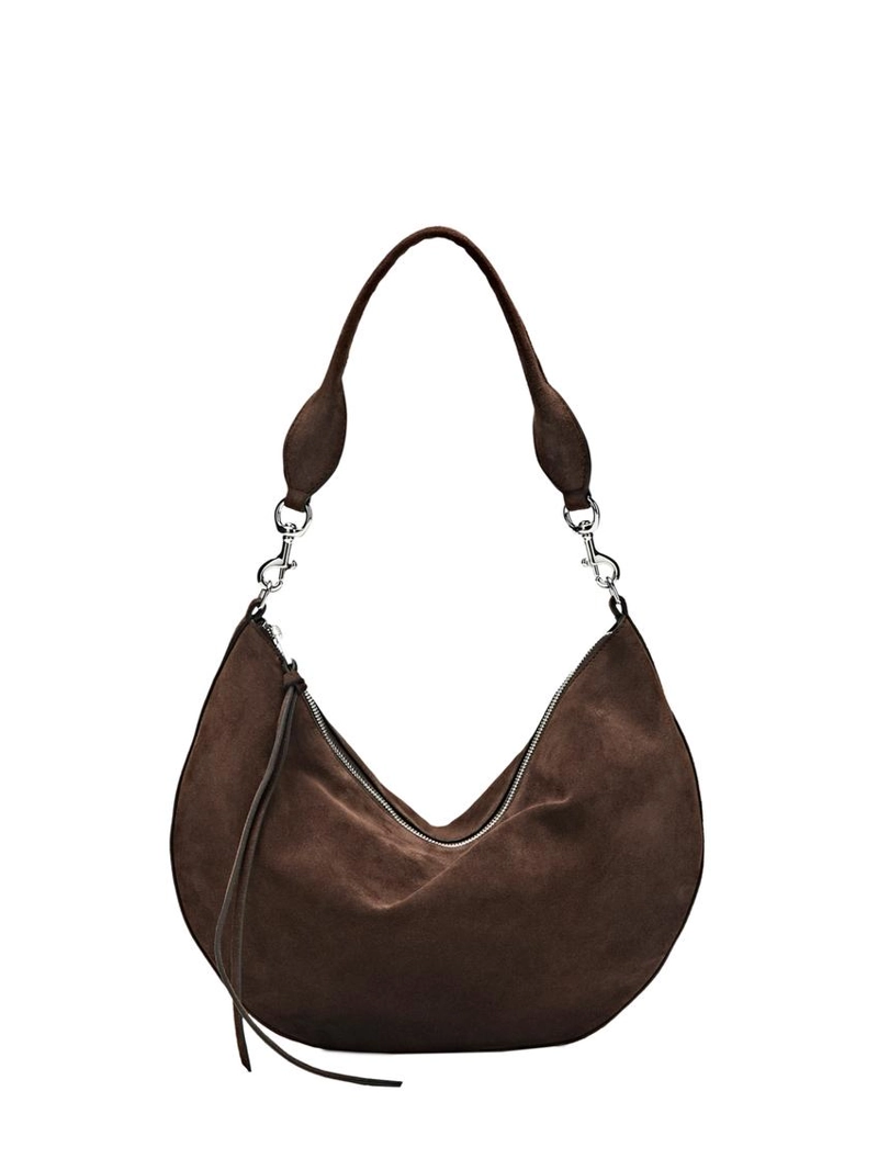 Сумка полумесяц из разделанной кожи