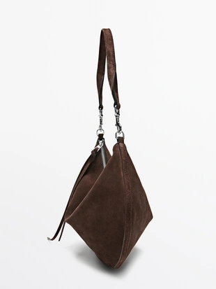 Сумка полумесяц из разделанной кожи- Заказать в России