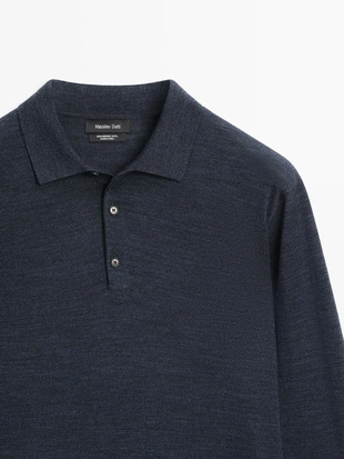 Свитер из 100% шерсти с воротником-поло- Заказать в России