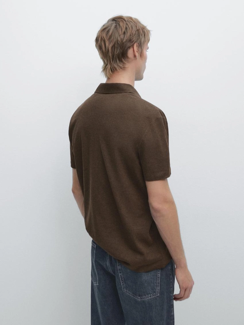 Поло из хлопка с коротким рукавом