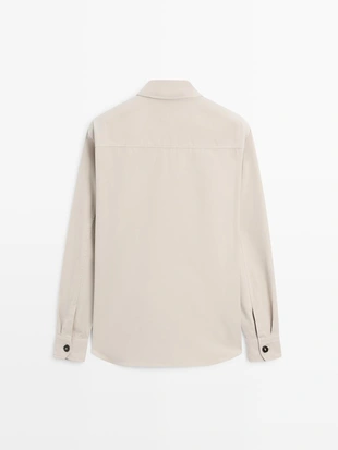 Хлопковая рубашка-овершерт с карманами- Заказать в России