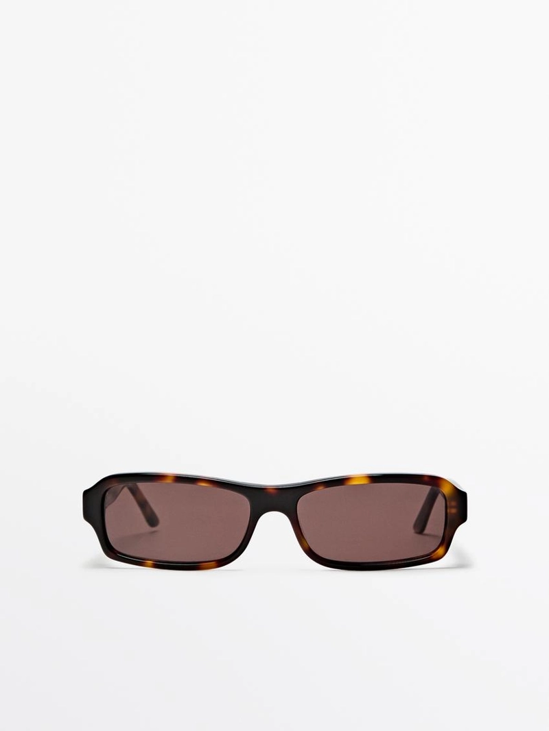 Солнечные очки с прямоугольными оправами под тортилью