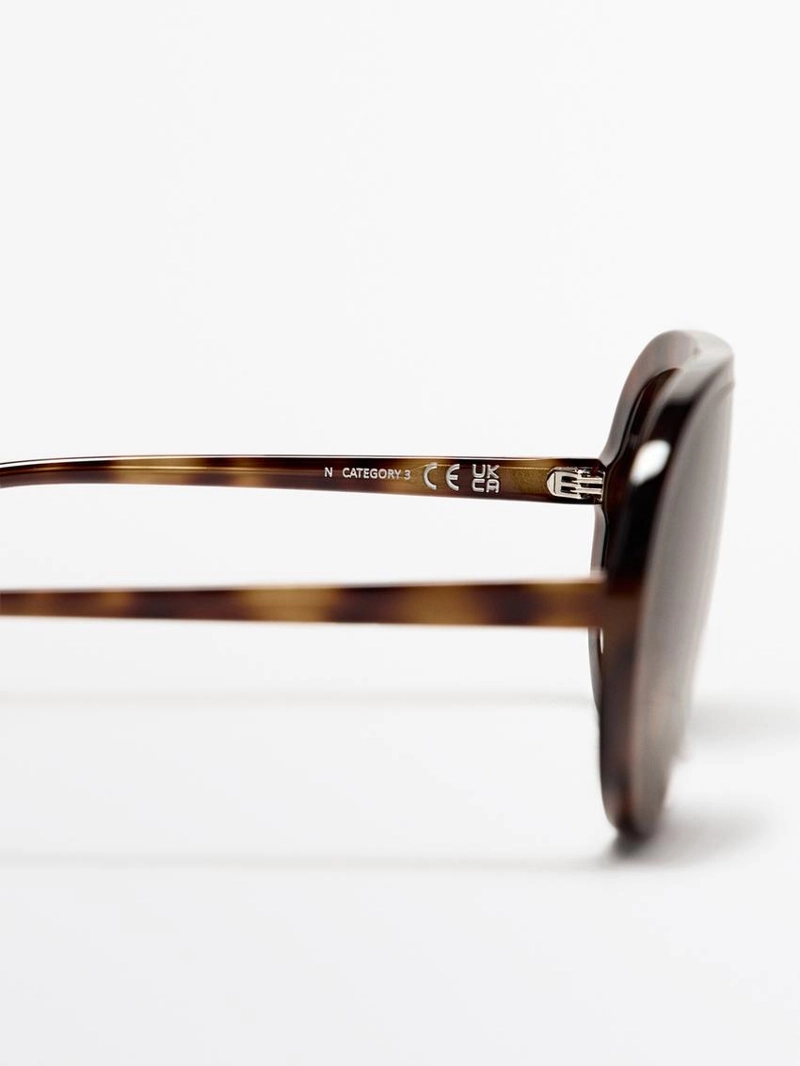 Солнечные очки с эффектом черепаховой панели aviator