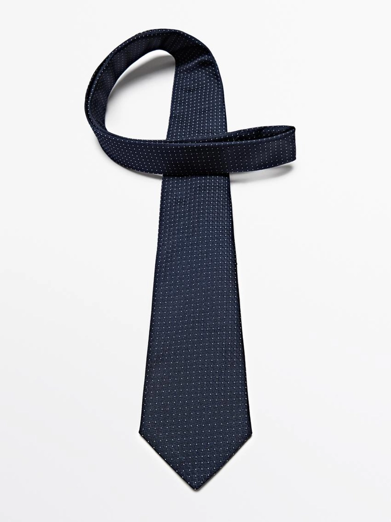 Галстук в горошек из 100% шелка