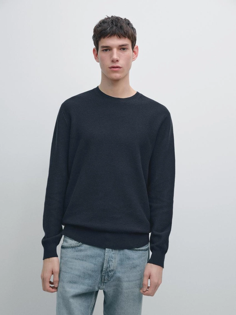 Текстурный свитер из хлопково-вискозной смеси