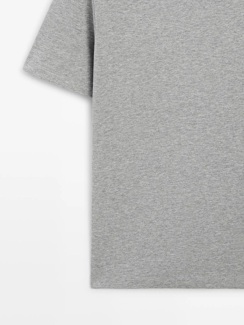 Футболка с коротким рукавом из меланжевого хлопка