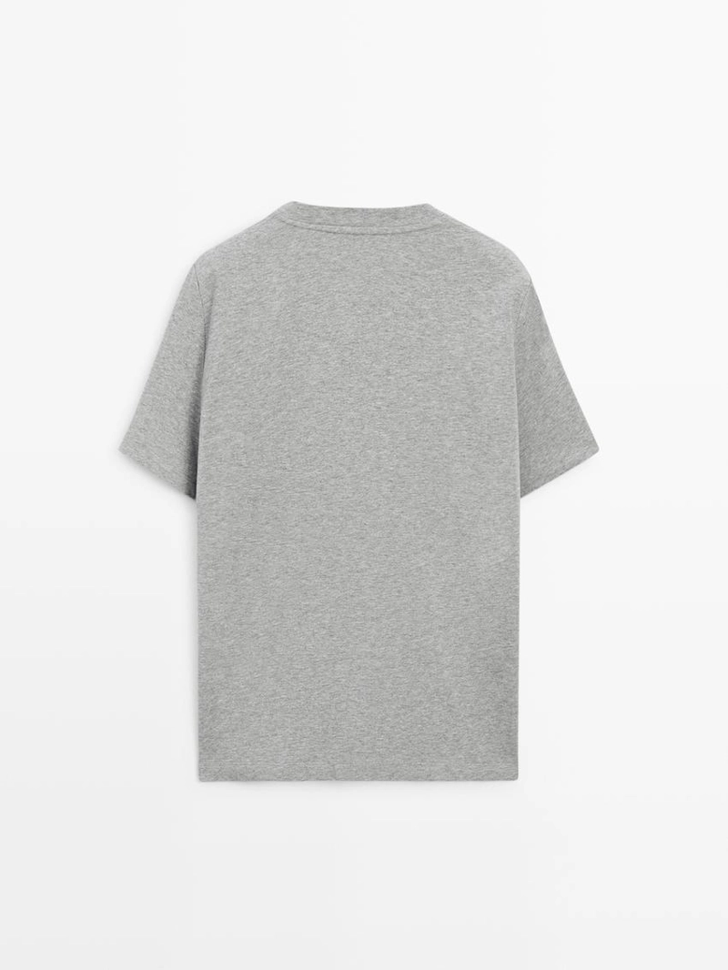 Футболка с коротким рукавом из меланжевого хлопка