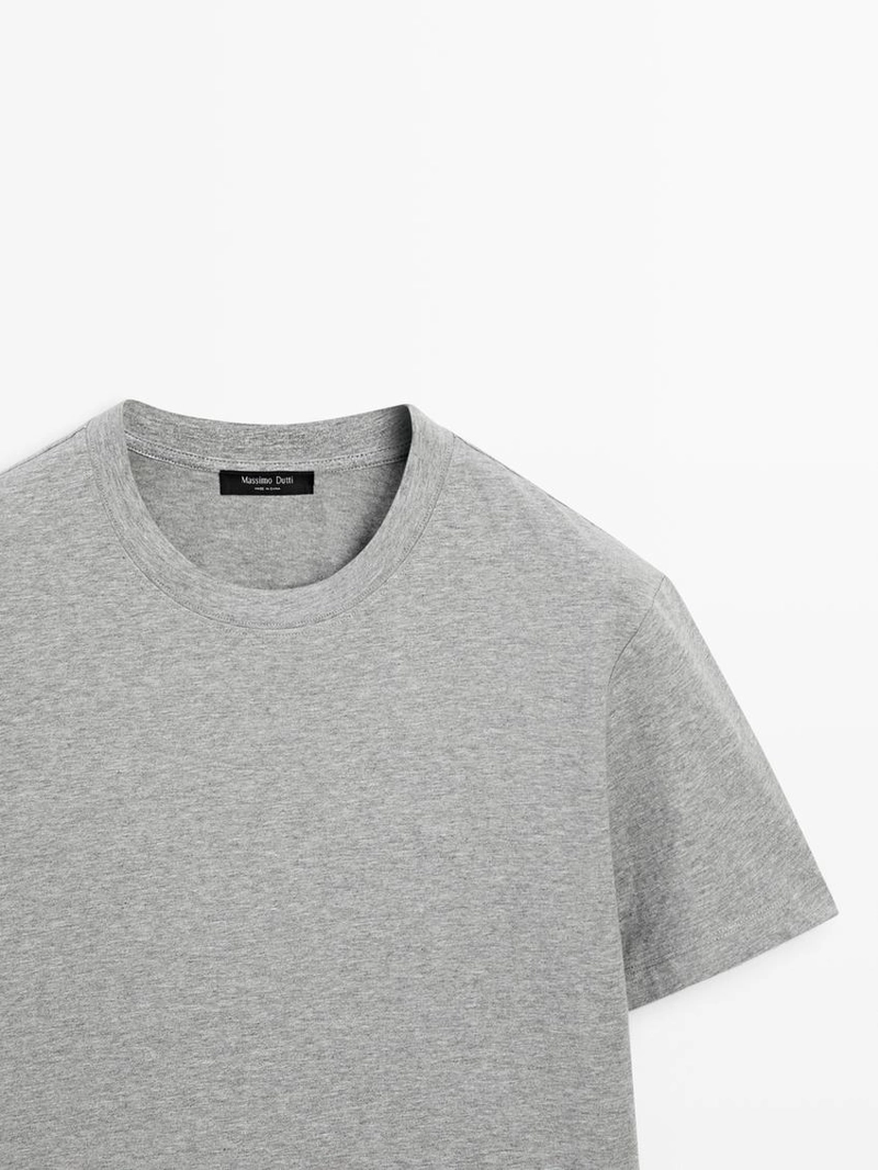 Футболка с коротким рукавом из меланжевого хлопка