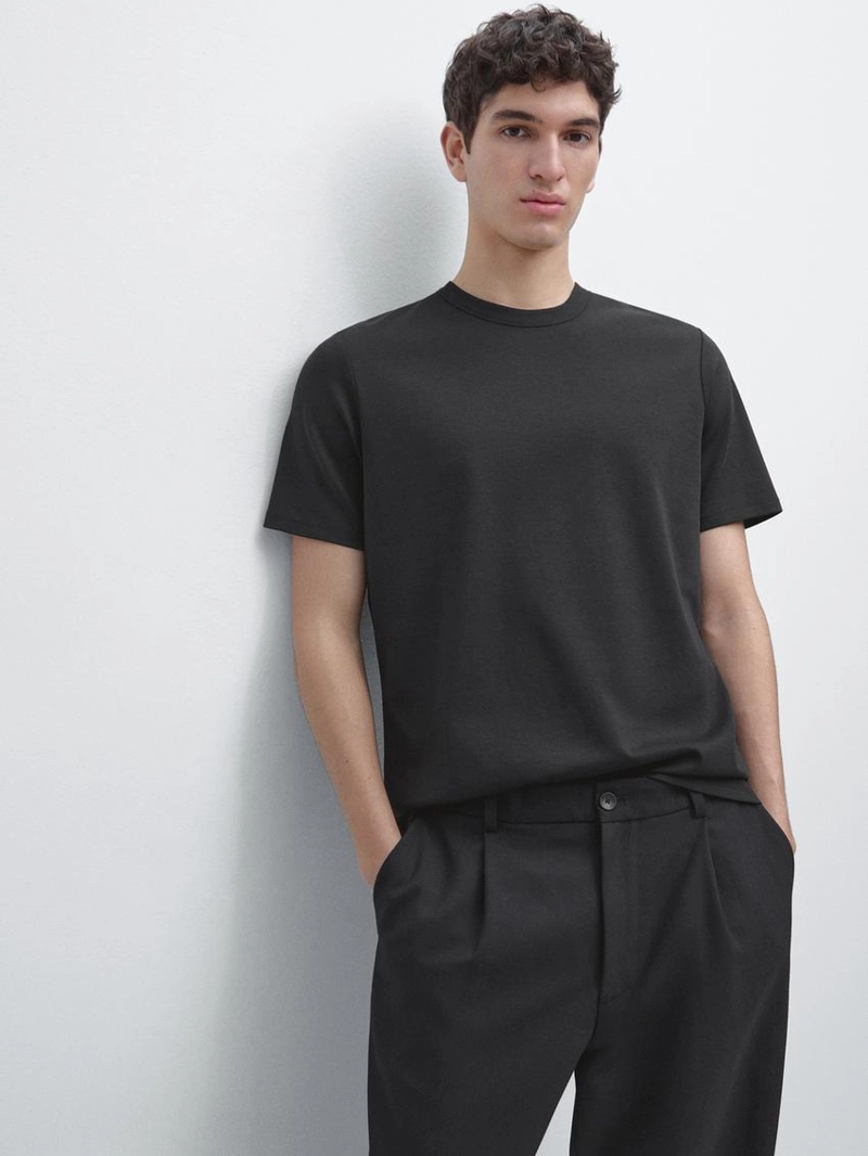 Футболка из смесового хлопка с коротким рукавом