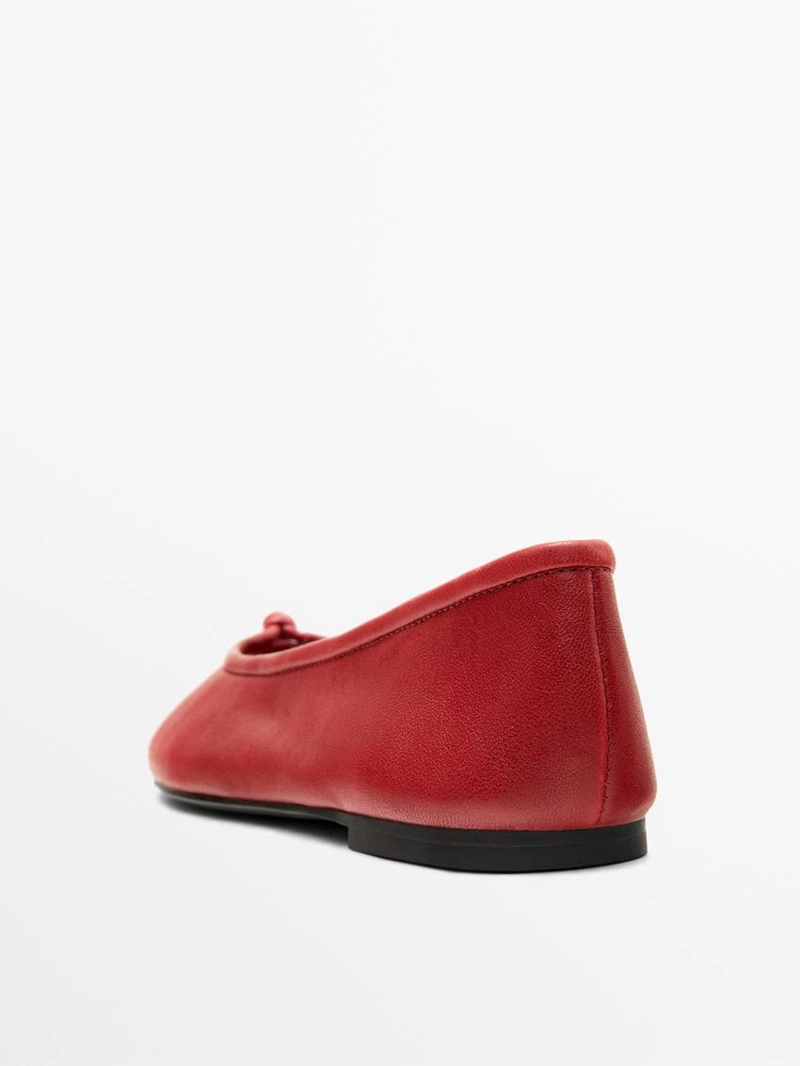 Балетки из кожи с узлом