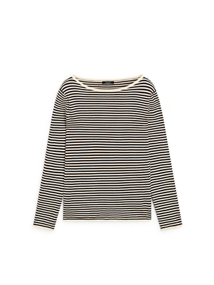 Длинный вязаный свитер в полоску- Заказать в России