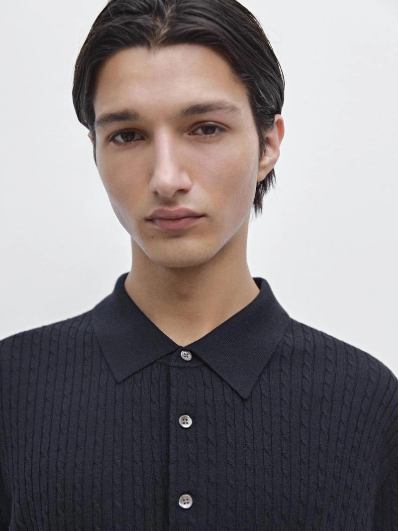 Свитер-поло из мериносовой шерсти