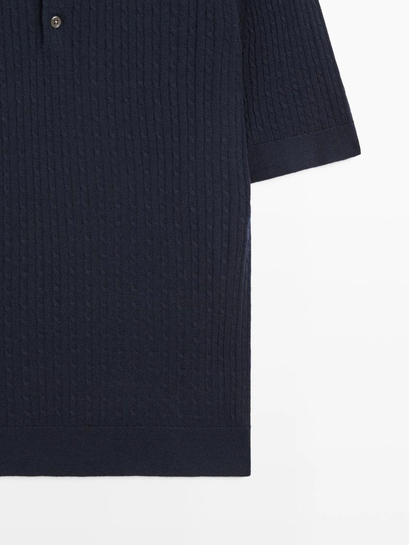 Свитер-поло из мериносовой шерсти