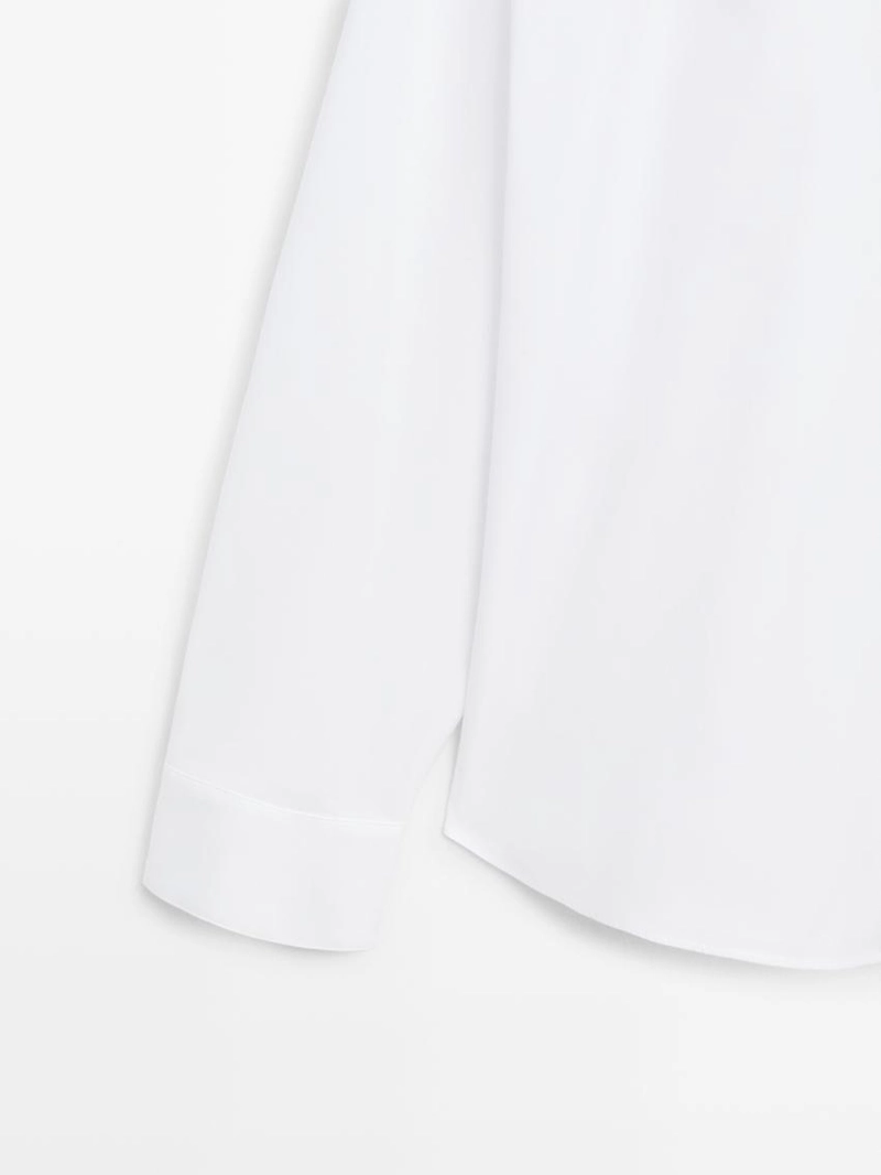 Рубашка из хлопковой ткани с деталями вытачек