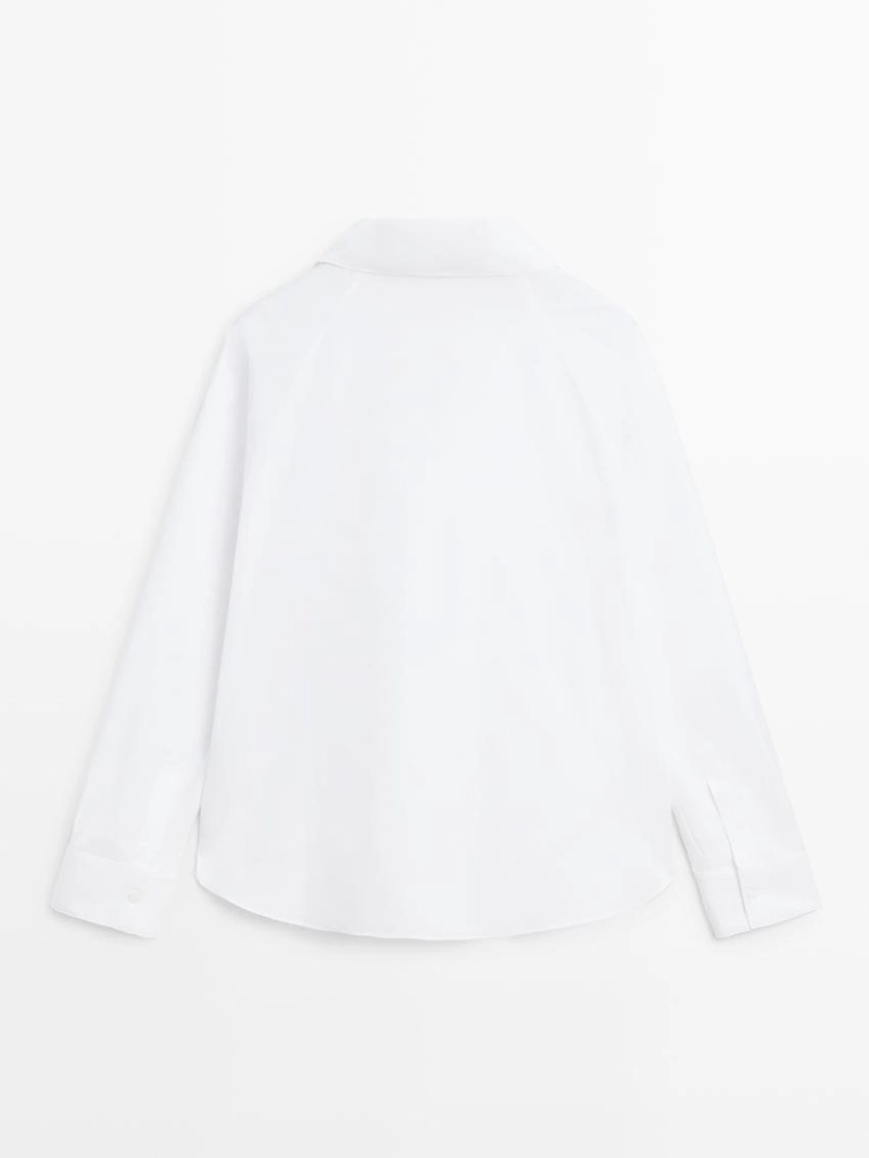 Рубашка из хлопковой ткани с деталями вытачек