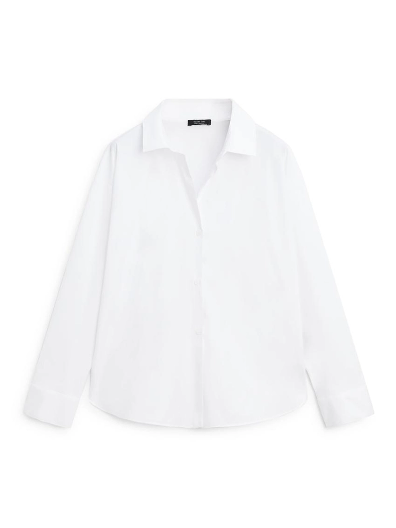 Рубашка из хлопковой ткани с деталями вытачек